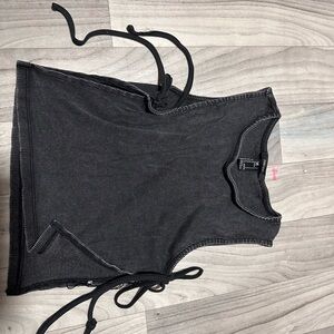 Forever 21 Charcoal and Light Gray Ribbed Top